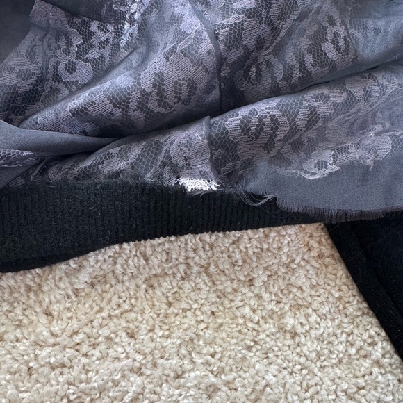 Vintage Black Sweater with Fur Collar - Picture 10 of 14